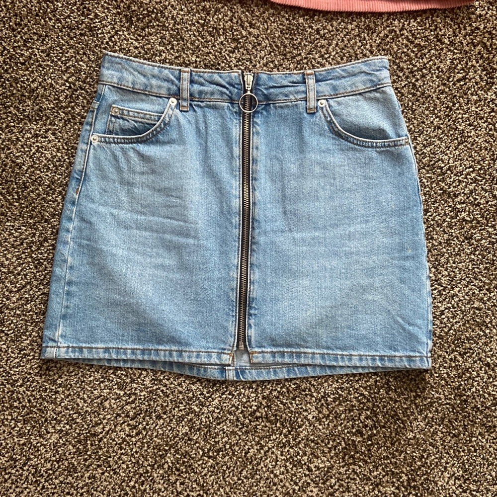 Topshop Moto Denim Skirt